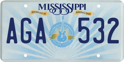 MS license plate AGA532