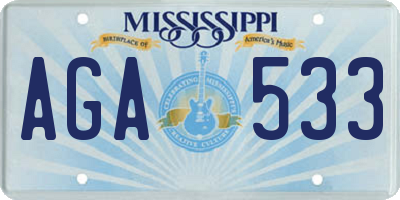 MS license plate AGA533