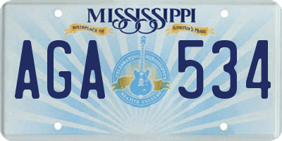 MS license plate AGA534