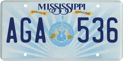 MS license plate AGA536