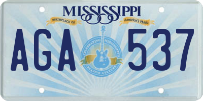 MS license plate AGA537