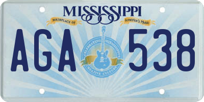MS license plate AGA538