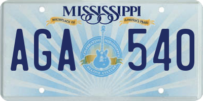 MS license plate AGA540
