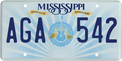 MS license plate AGA542