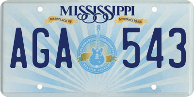 MS license plate AGA543