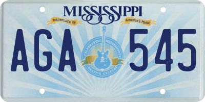 MS license plate AGA545
