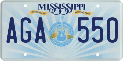 MS license plate AGA550