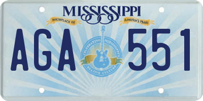MS license plate AGA551