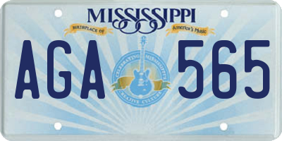 MS license plate AGA565