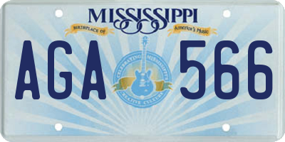 MS license plate AGA566