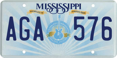 MS license plate AGA576