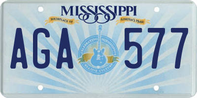 MS license plate AGA577