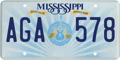 MS license plate AGA578