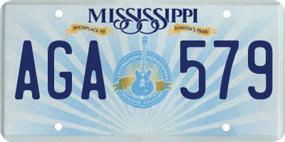 MS license plate AGA579