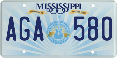 MS license plate AGA580