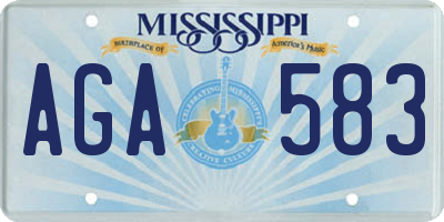 MS license plate AGA583