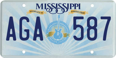 MS license plate AGA587