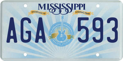 MS license plate AGA593