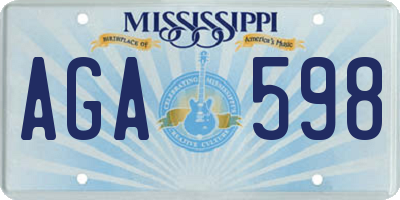 MS license plate AGA598