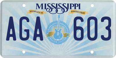 MS license plate AGA603