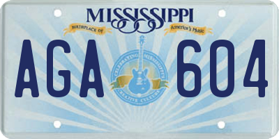 MS license plate AGA604