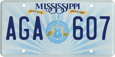 MS license plate AGA607