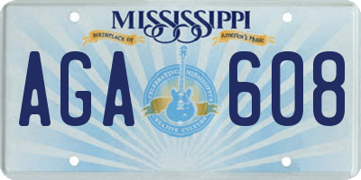 MS license plate AGA608