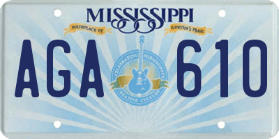 MS license plate AGA610