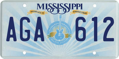 MS license plate AGA612