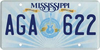 MS license plate AGA622