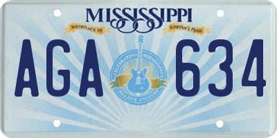 MS license plate AGA634