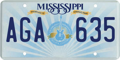 MS license plate AGA635