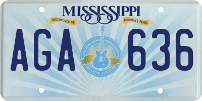 MS license plate AGA636