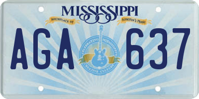 MS license plate AGA637