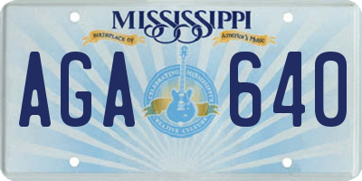MS license plate AGA640