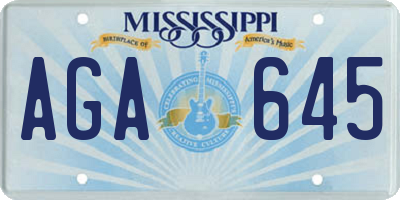 MS license plate AGA645