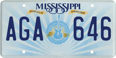 MS license plate AGA646