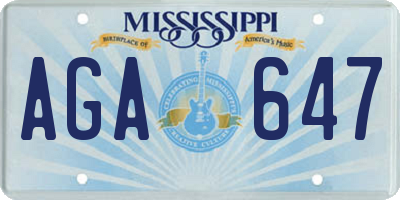 MS license plate AGA647