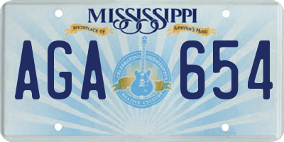 MS license plate AGA654
