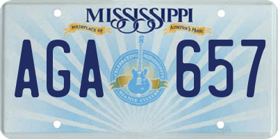 MS license plate AGA657