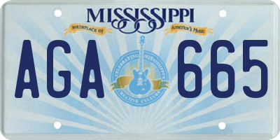 MS license plate AGA665