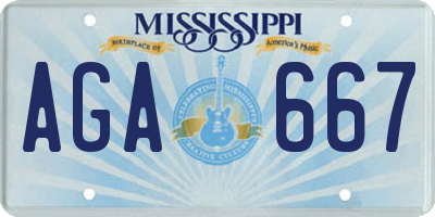 MS license plate AGA667