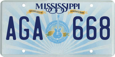 MS license plate AGA668