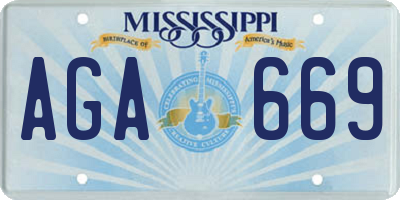 MS license plate AGA669