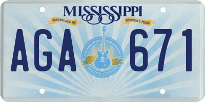 MS license plate AGA671