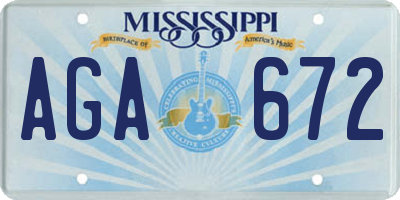 MS license plate AGA672