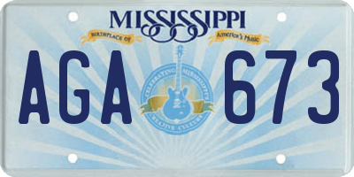 MS license plate AGA673