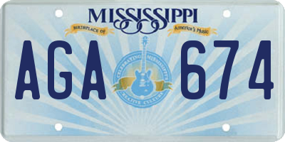 MS license plate AGA674