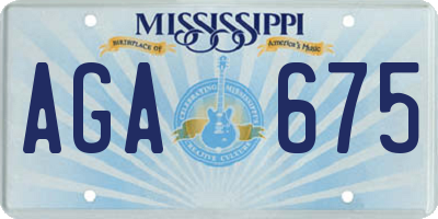 MS license plate AGA675