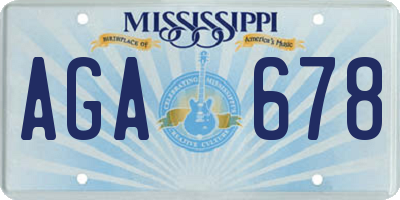 MS license plate AGA678